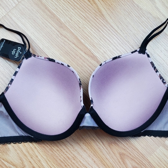 NWT Modern Movement 30 D lace wing push up t shirt bra abstract leopard cross  - Picture 10 of 12